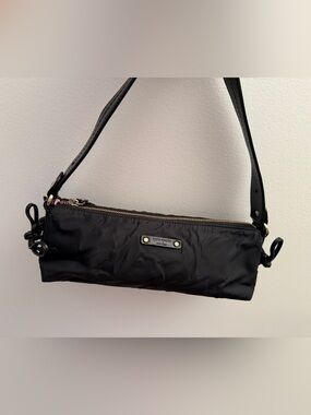 Vintage kate spade Black Nylon Shoulder Bag with Gold Hardware